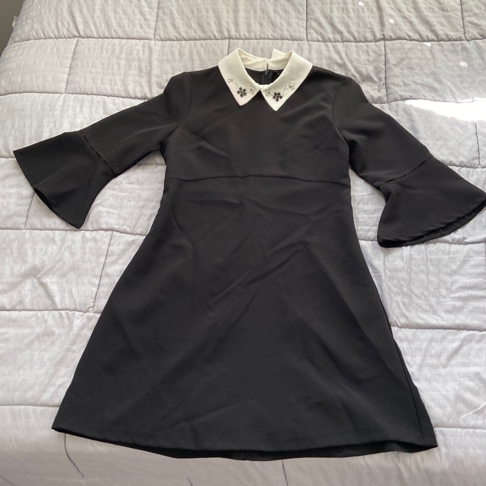 Zara Black Dress with Dressy Collar
